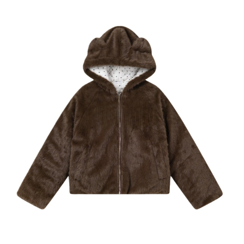 Mink Fur Reversible Zip-Up Hoodie